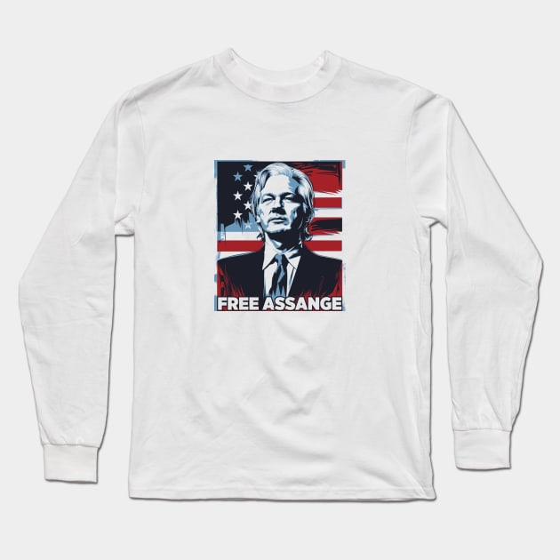 Free Assange Long Sleeve T-Shirt by StripTees